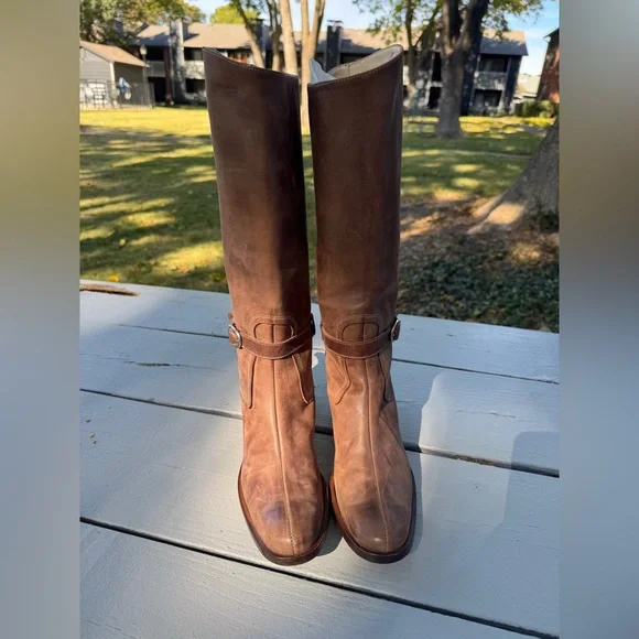 Charles David Tan Leather Knee-High Boots – Size 7 - Picture 6 of 13